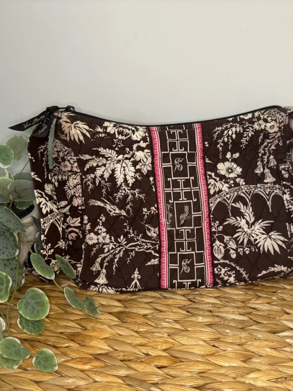 Vera Bradley Brown & Pink Quilted Floral Bag - Picture 3 of 16
